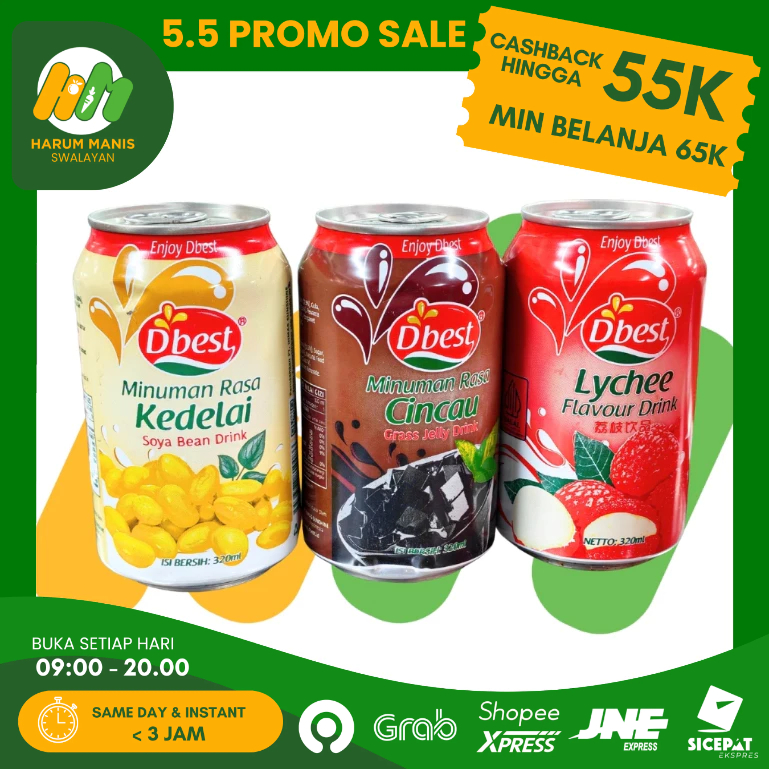D'BEST MINUMAN KALENG / D'BEST SOYA BEAN / D'BEST CINCAU / D'BEST LYCHEE