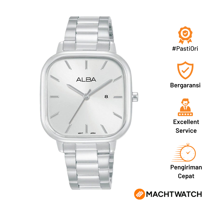 Jam Tangan Wanita Alba Fashion AH7BZ5X1 Ladies Silver Dial Stainless Steel Strap