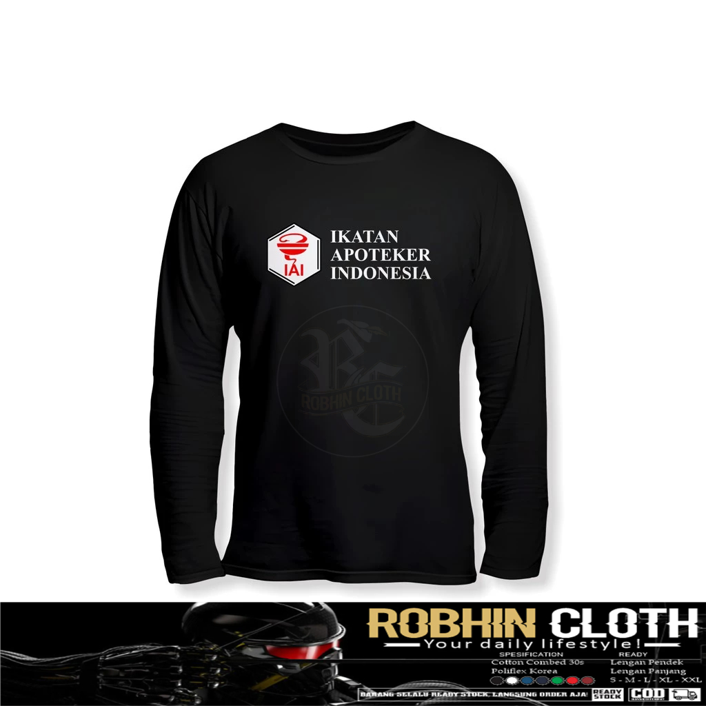 Kaos Baju IAI Ikatan Apoteker Indonesia Lengan Panjang Baju Kesehatan