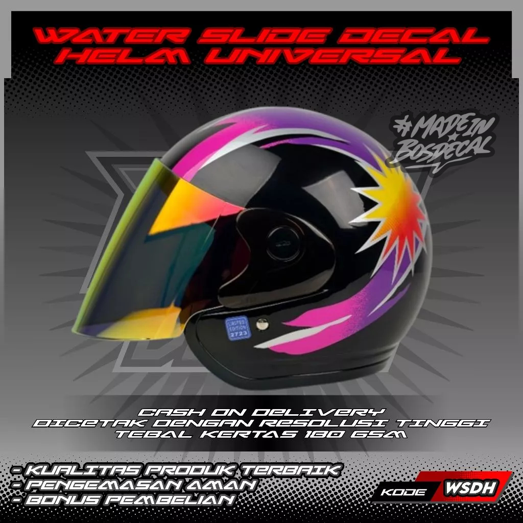 WATER SLIDE DECAL HELM UNIVERSAL MOTIF LTD BINTANG 14 | WATER SLIDE DECAL HELM