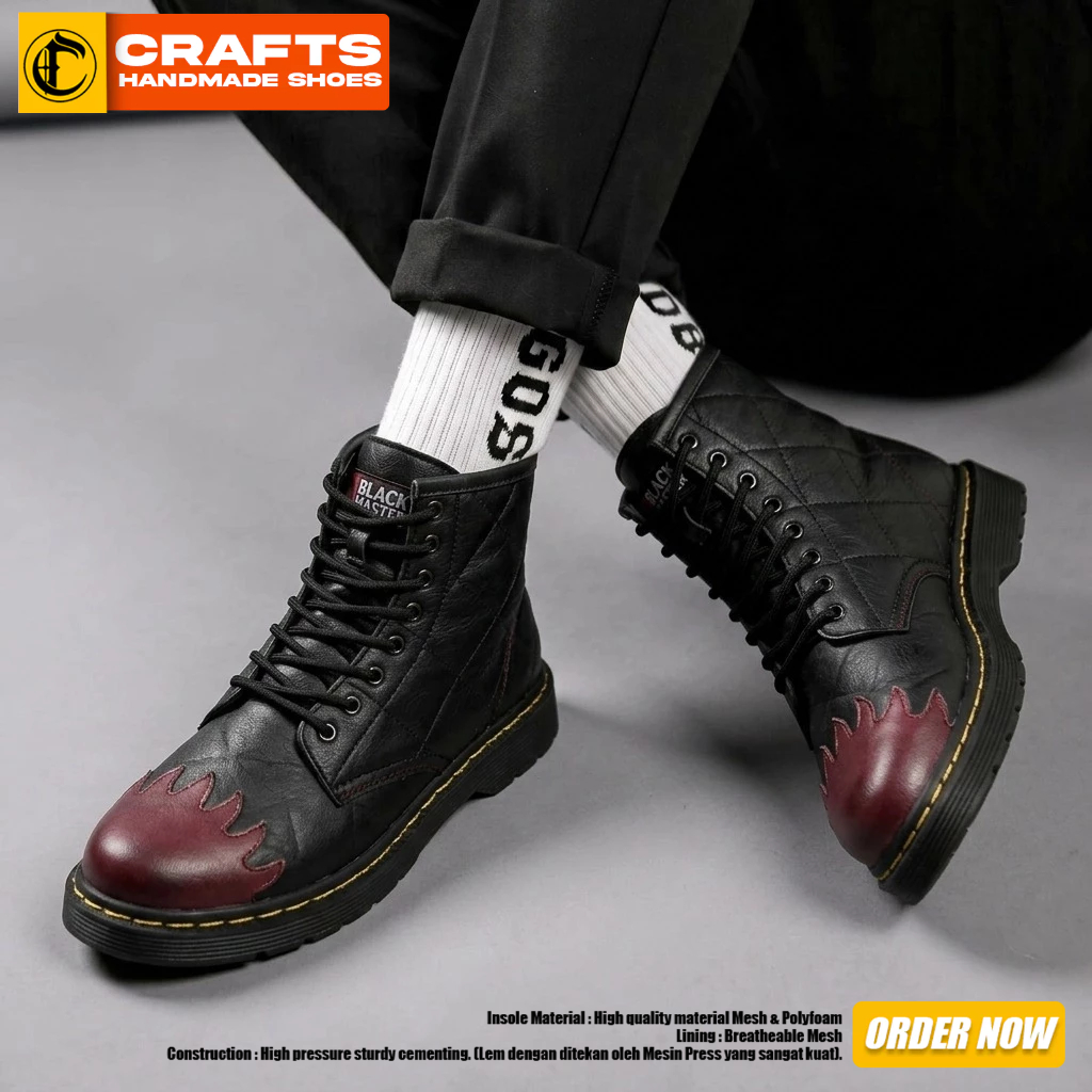 Sepatu Formal Boots Hitam Docmart Pria