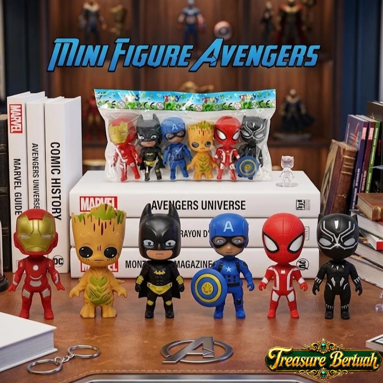 Mainan Action Figure Avenger Mini Isi 6 Pcs Superhero - Action Figure Avengers Kecil Supperhero Amer
