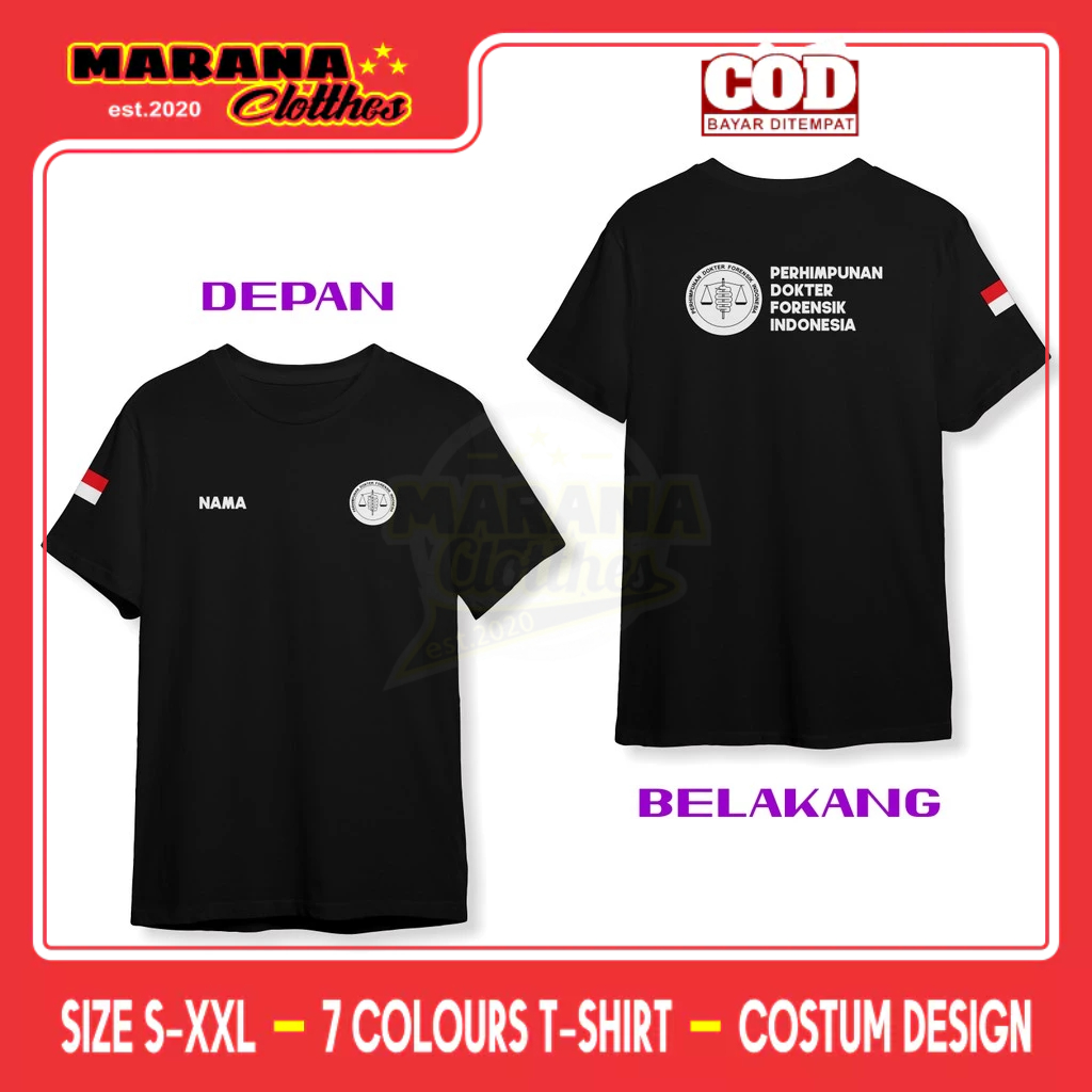 Kaos PDFI Perhimpunan Dokter Forensik Indonesia Gratis Nama DB Baju Kesehatan
