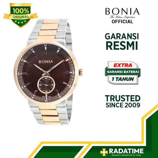 Jam Tangan Pria Bonia 100% Original -Rose Gold BNB10373-1642