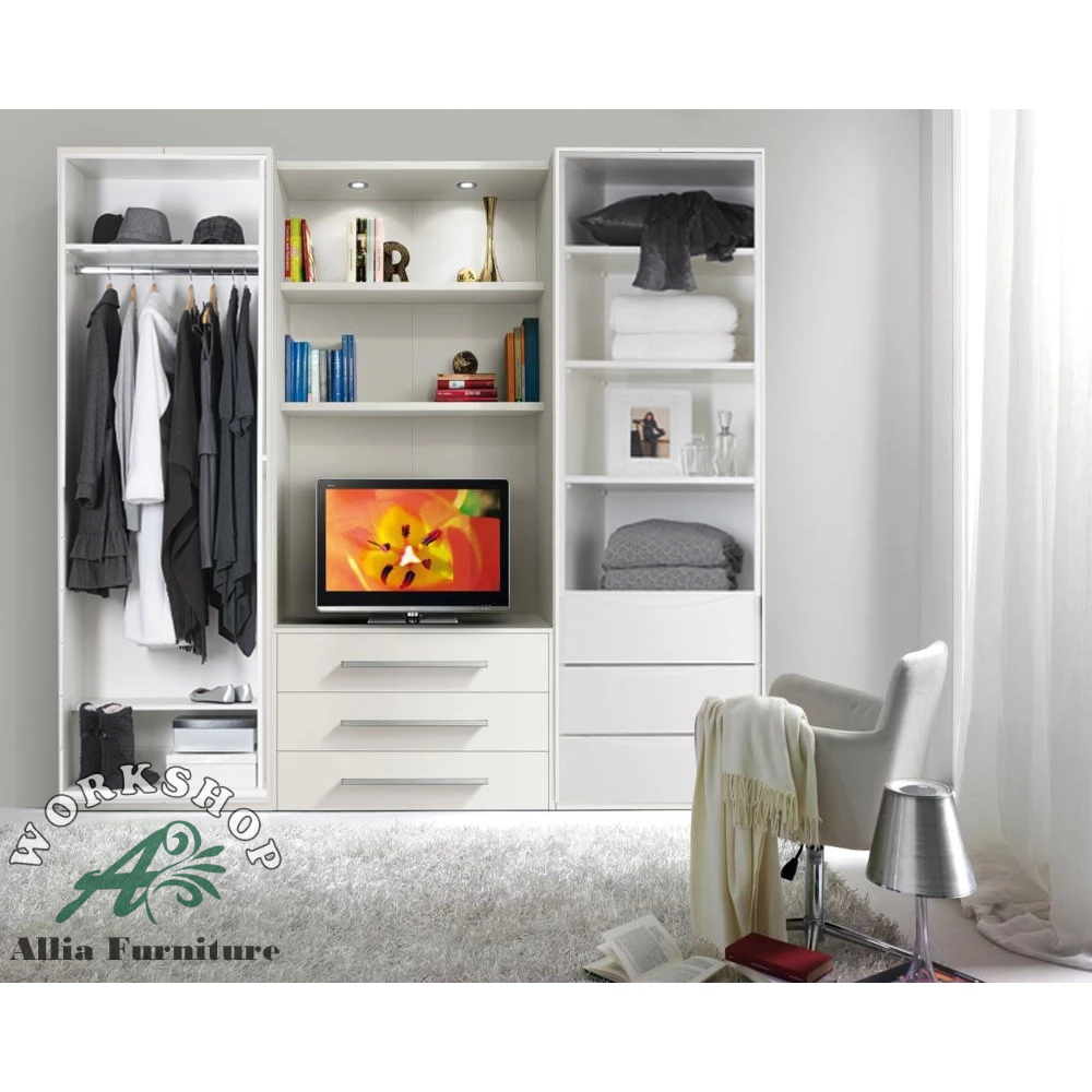 Lemari pakaian minimalis plus ruang tv model vios