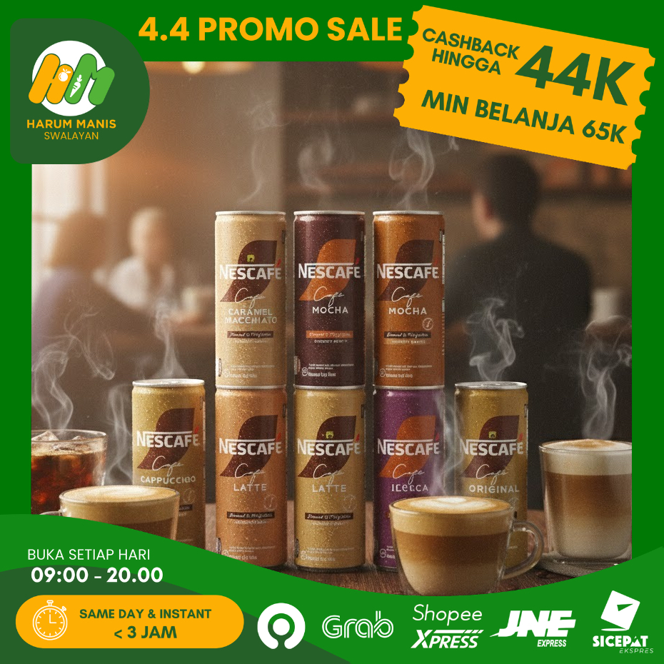 MINUMAN KALENG NESCAFE / NESCAFE CAPPUCCINO / NESCAFE ICE BLACK / NESCAFE CARAMEL / NESCAFE LATTE / 