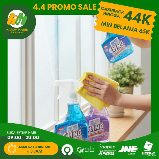 CLING 440ML / CLING BOTOL SPRAY / CLING PEMBERSIH KACA