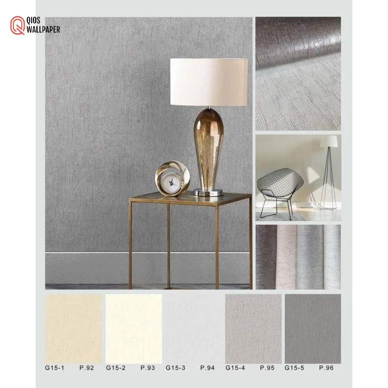 WALLPAPER DINDING POLOS ABU TUA ABU MUDA TEKSTUR GLITTER