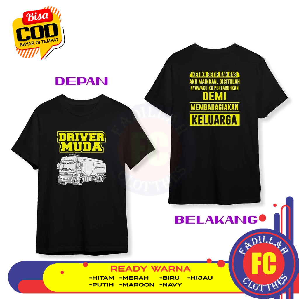 Baju Kaos Driver Muda Mobil Truk Tangki Pertamini DB Baju Otomotif