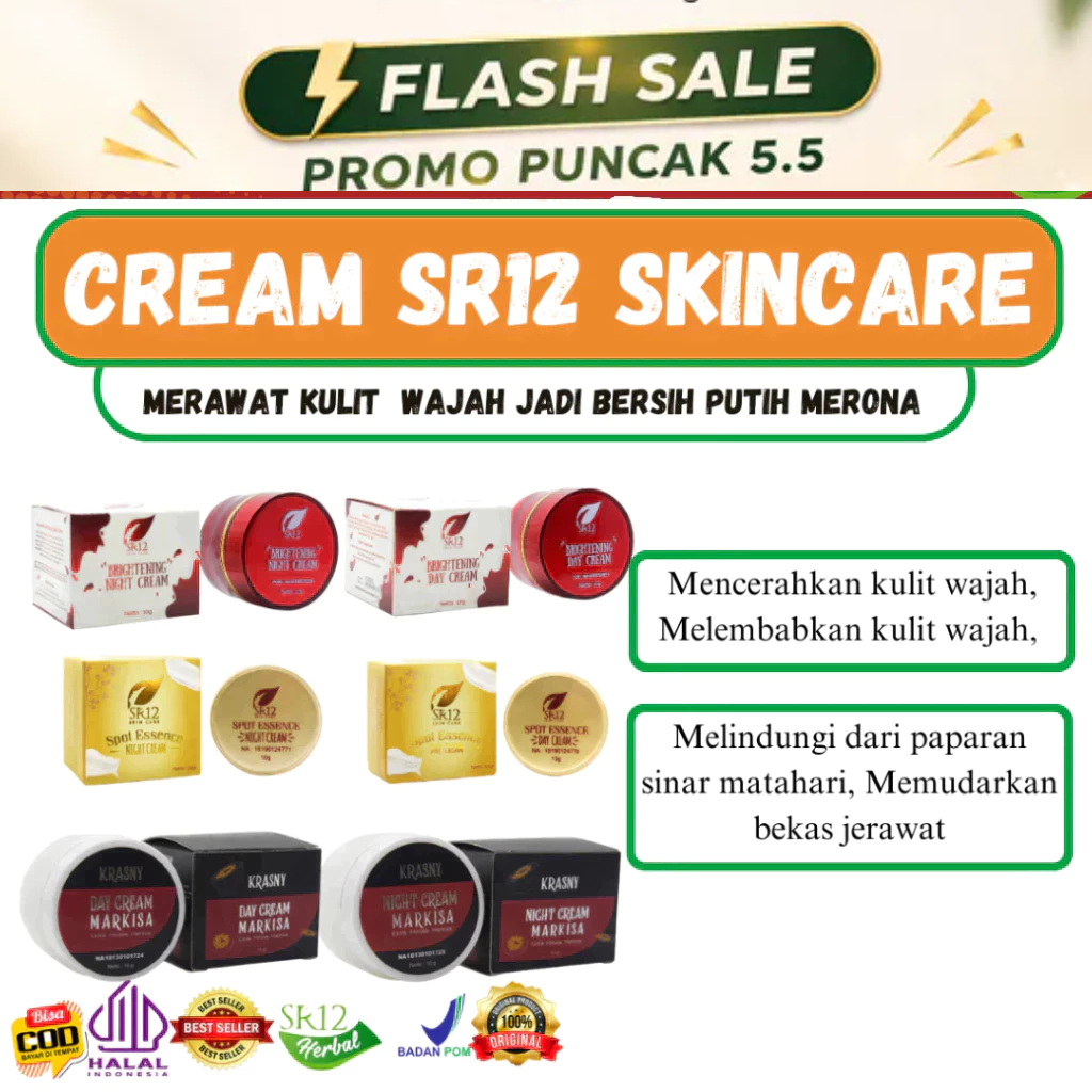 Cream SR12 Skincare / Spot Essence Cream SR12 / Krasny Cream SR12 / Brightening Cream SR12 / Krim