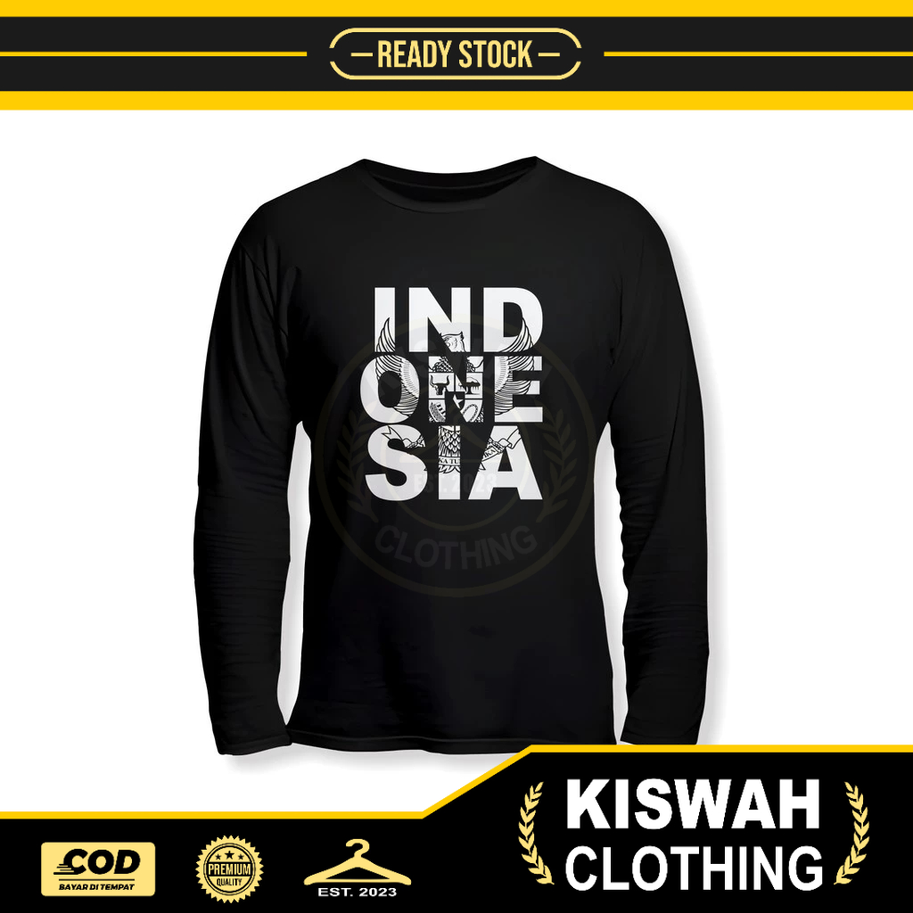 Kaos Tshirt Indonesia Logo Garuda Lengan Panjang Kaos Distro