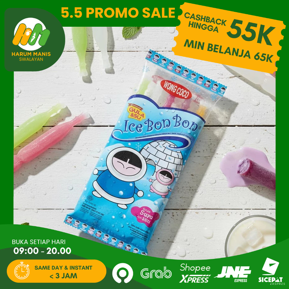 WONG COCO ICE BON BON FRUITY 80GRX5"S / ICE BON BON 5PCS / ICE BON BON WONG COCO