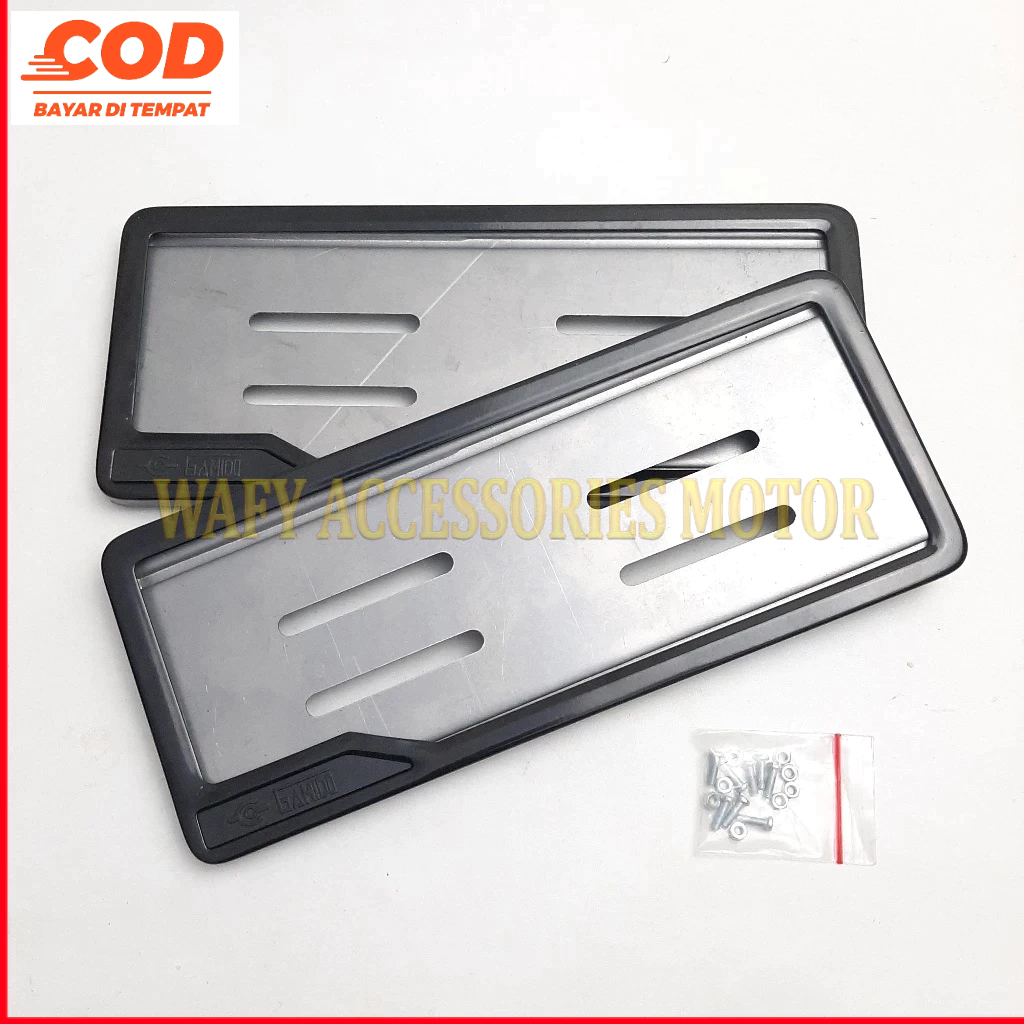 SEPASANG Cover Plat Nomor Motor Model List Bahan Besi Bingkai Plat Nomor Motor Universal