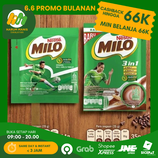 MILO SACHET / MILO ACTIV-GO SACHET 22GR / MILO 3IN1 SUSU 35GR