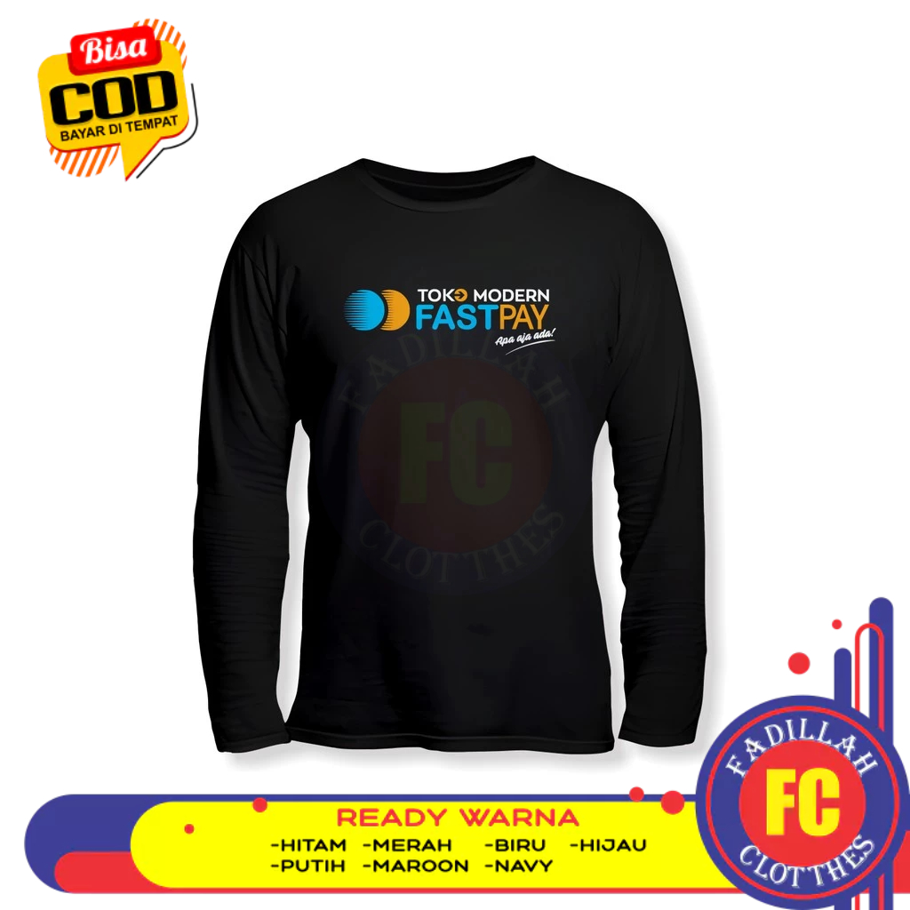 Baju Kaos Toko Modern FASTPAY Logo Lengan Panjang Baju Perusahaan
