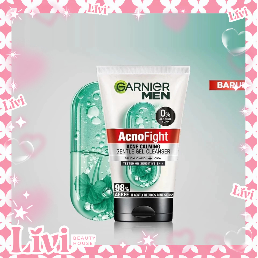 LIVI - Garnier Men Acno Fight Acne Calming Gentle Gel Cleanser 100ml