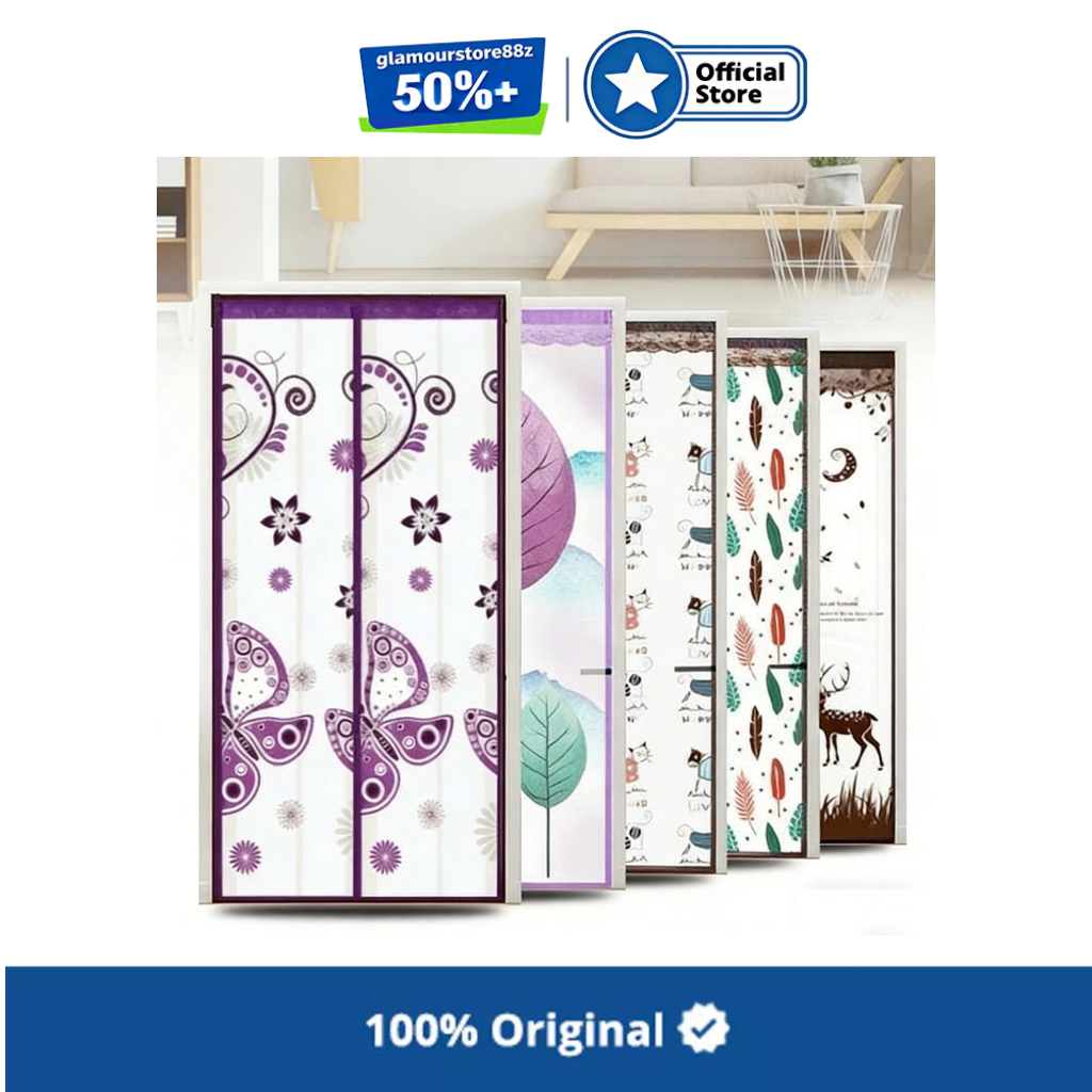 Tirai Magnet plastik PVC 90x210cm/ 100x210cm Tirai Pintu kamar Bukti nyamuk Tirai Magnet Elegan baha