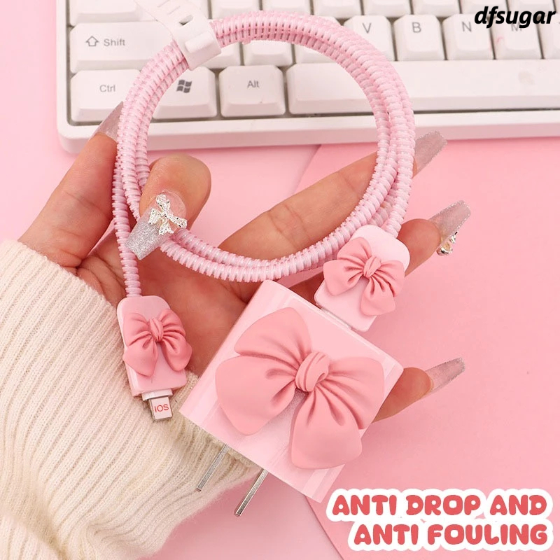 1Set 5 PCS Cover Charger iphone Case Pelindung Kabel Charger iphone Cable Data Pelindung Kepala Char