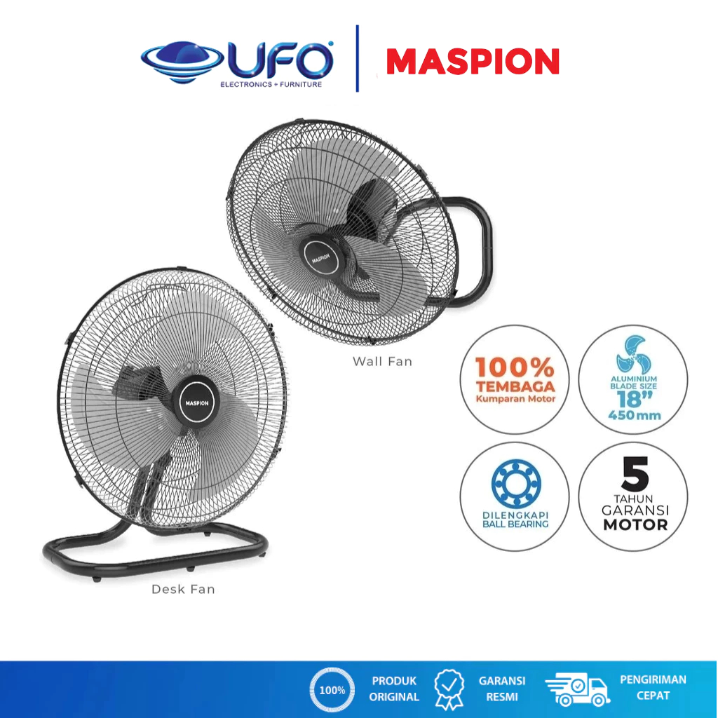 Maspion Power Wall Fan Kipas Angin Dinding 18 Inch PW-450D | PW450D