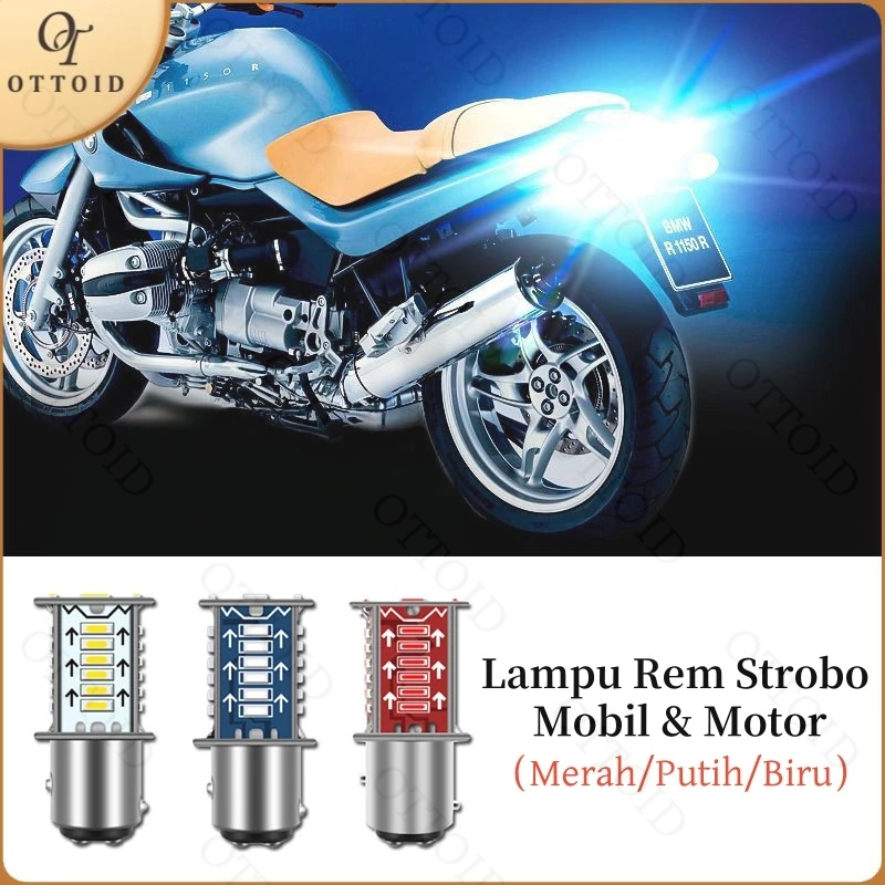 Lampu Rem Flash Strobo Mobil & Motor Universal Lampu Rem Belakang Kedip Super Terang Tahan Panas