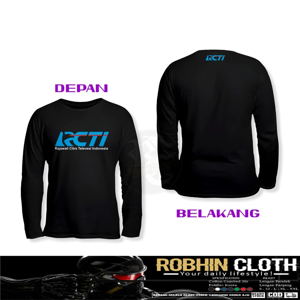 Kaos Baju RCTI Logo DB Lengan Panjang Baju Perusahaan