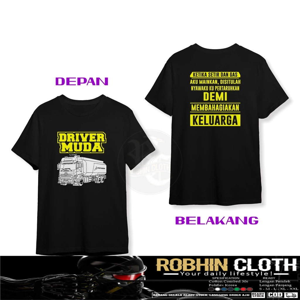 Kaos Baju Driver Muda Mobil Truk Tangki Pertamini DB Baju Otomotif