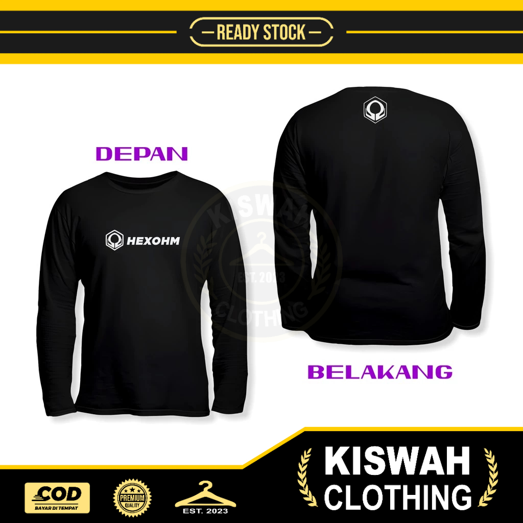 Kaos Tshirt Hexohm Logo v2 DB Lengan Panjang Kaos Distro