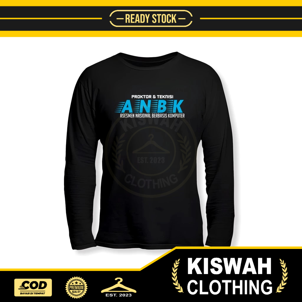 Kaos Tshirt ANBK ASEMEN NASIONAL BERBASIS KOMPUTER Logo Lengan Panjang Kaos Distro