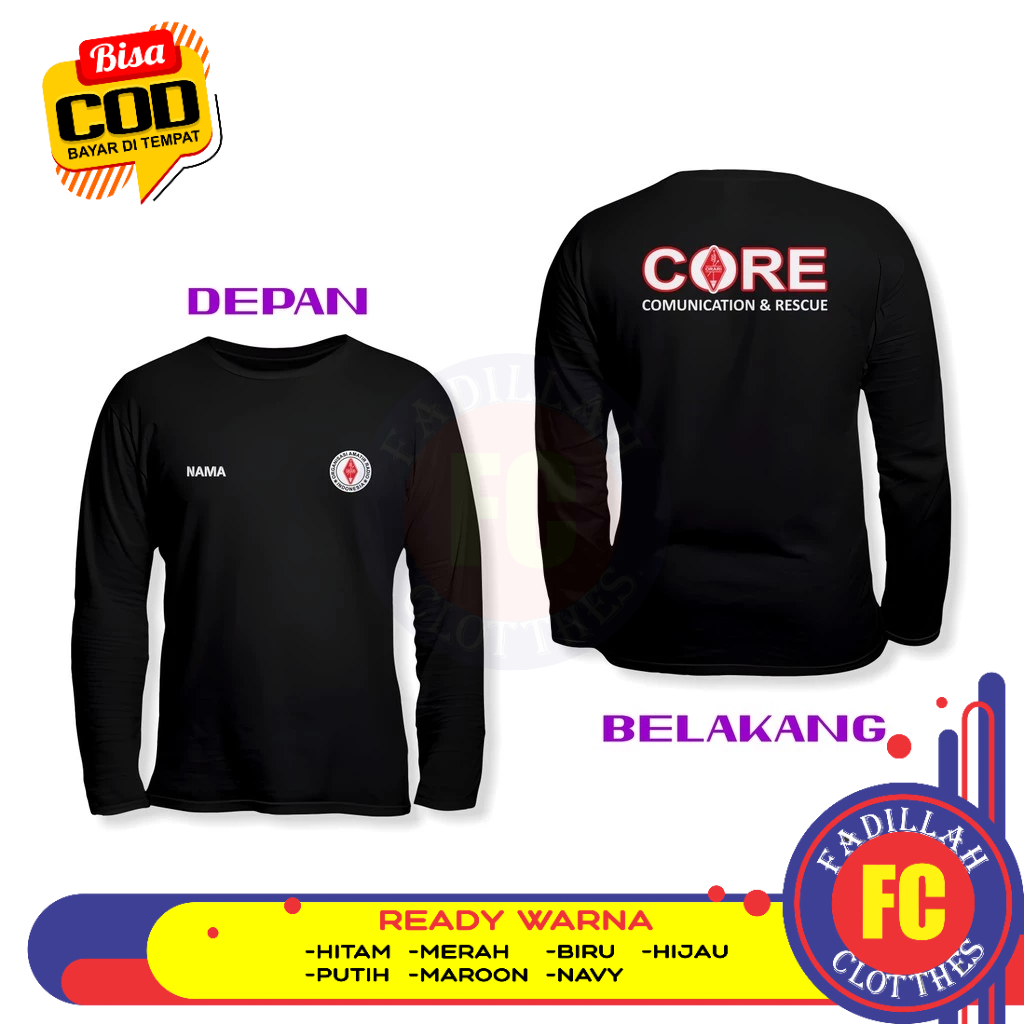 Baju Kaos ORARI CORE Communications & Rescue DB Lengan Panjang Kaos Distro