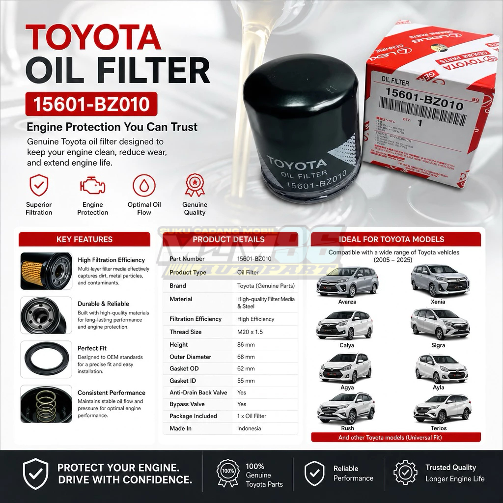 Filter oli saringan oli toyota 15601-BZ010 Toyota Avanza Xenia Rush Terios Veloz New rush Toyota