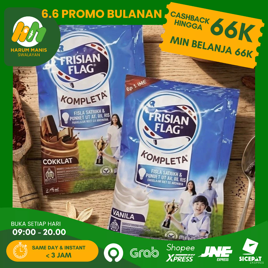 FRISIAN FLAG SUSU BUBUK 40GR / SUSU SACHET FRISIAN FLAG 40GR / SUSU BUBUK RASA COKELAT / SUSU BUBUK 