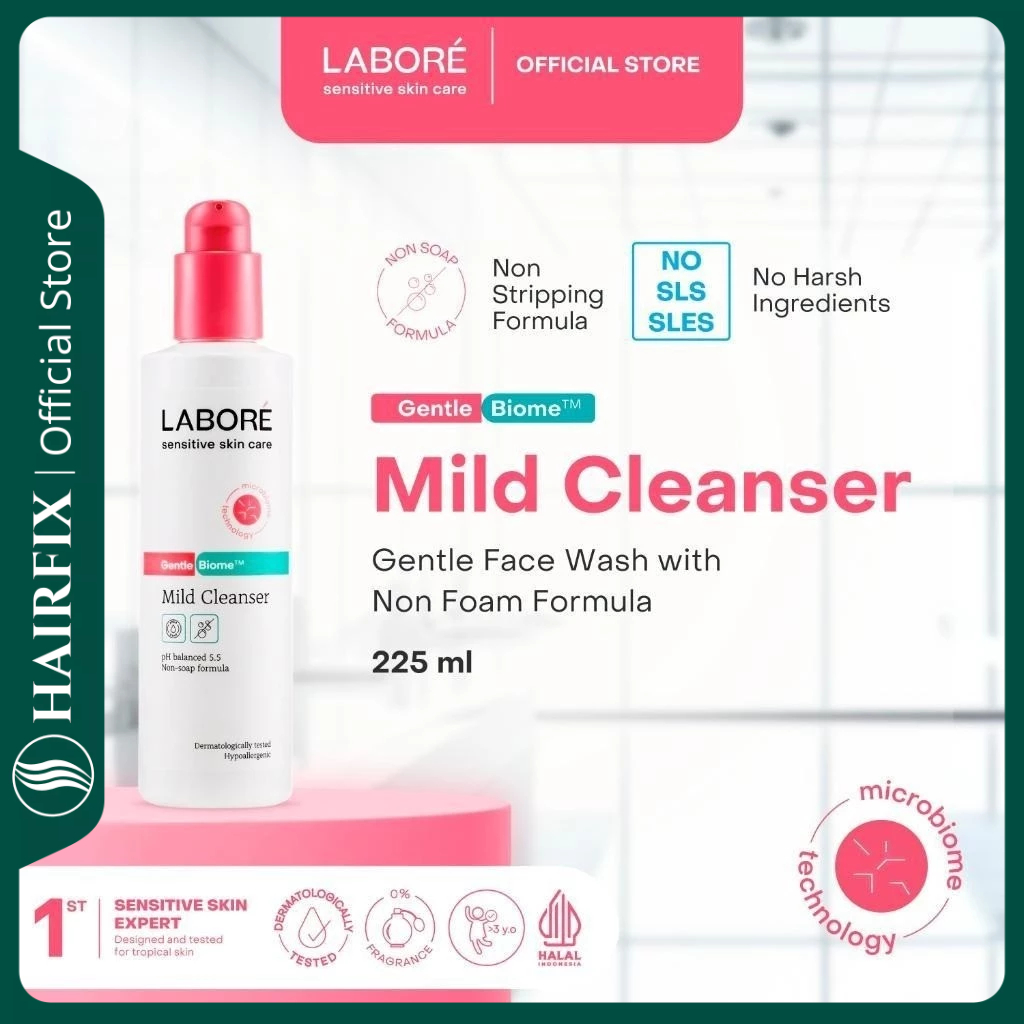 LABORÉ Mild Cleanser 225ml | Sabun Pembersih Wajah Tanpa Busa & pH Seimbang