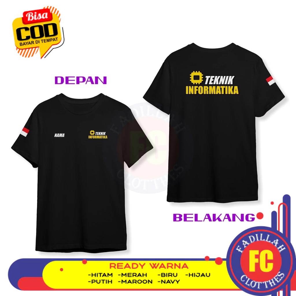 Baju Kaos Teknik Informatika Gratis Nama Kamu DB Kaos Distro