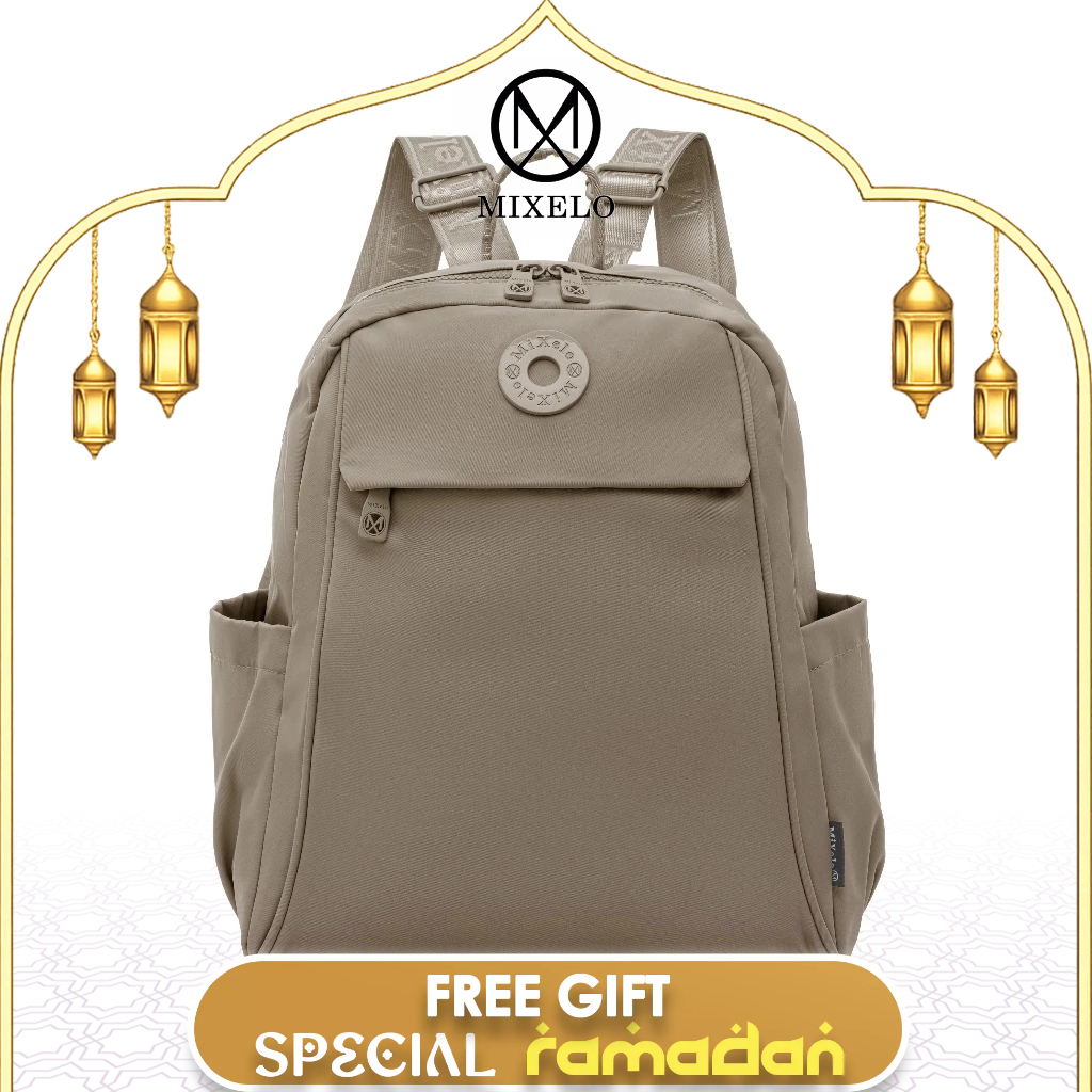 MIXELO Backpack Zara Tas Ransel Wanita Anti Air Bahan Nylon Parasut Muat Laptop 13 inch