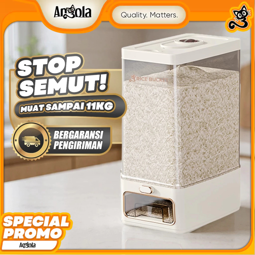 ANGOLA Dispenser Beras 6kg-11kg Rice Dispenser E28A-E30A Tempat Wadah Penyimpanan Beras Rice Bucket
