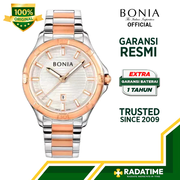 Jam Tangan Pria Bonia 100% Original -Rose Gold BNB10750-1612