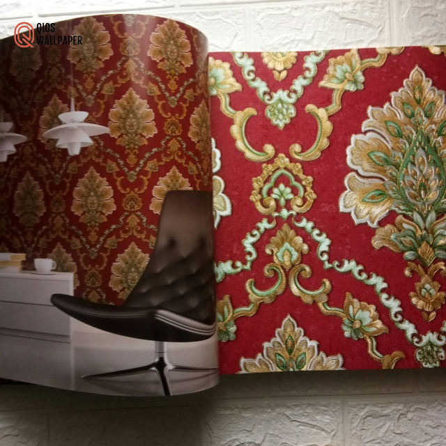 Wallpaper Vinyl Motif Batik 3D Klasik Dinding Ruangan
