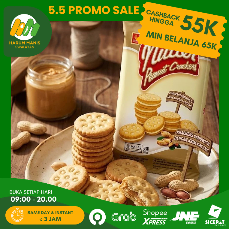 UBM NUTTER PEANUT CRACKERS 300GR / BISKUIT KACANG 300GR / BISKUIT UBM PEANUT / CEMILAN BISKUIT KACAN