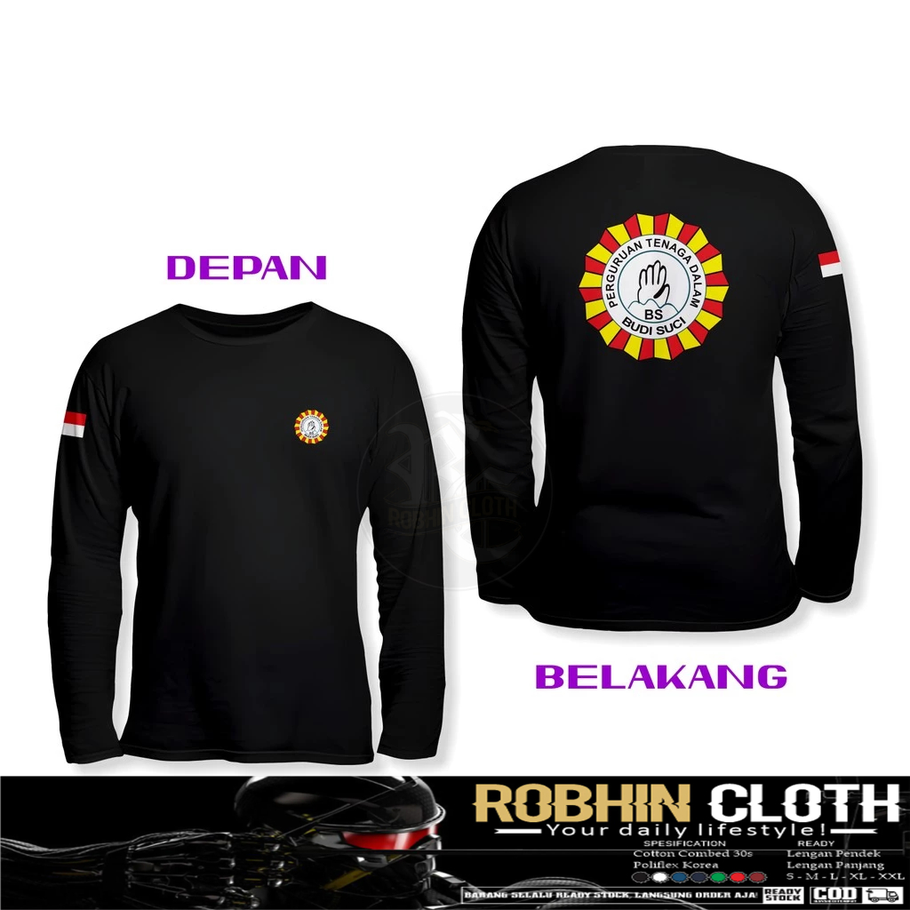 Kaos Baju Silat Perguruan Tenaga Dalam Budi Suci v2 DB Lengan Panjang Kaos Distro