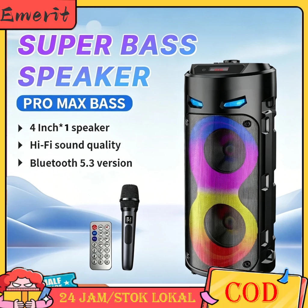 Speaker Bluetooth Karaoke Besar Super Bass with MIC Polytron Protable 8 Inch Wireless Salon Aktif 10