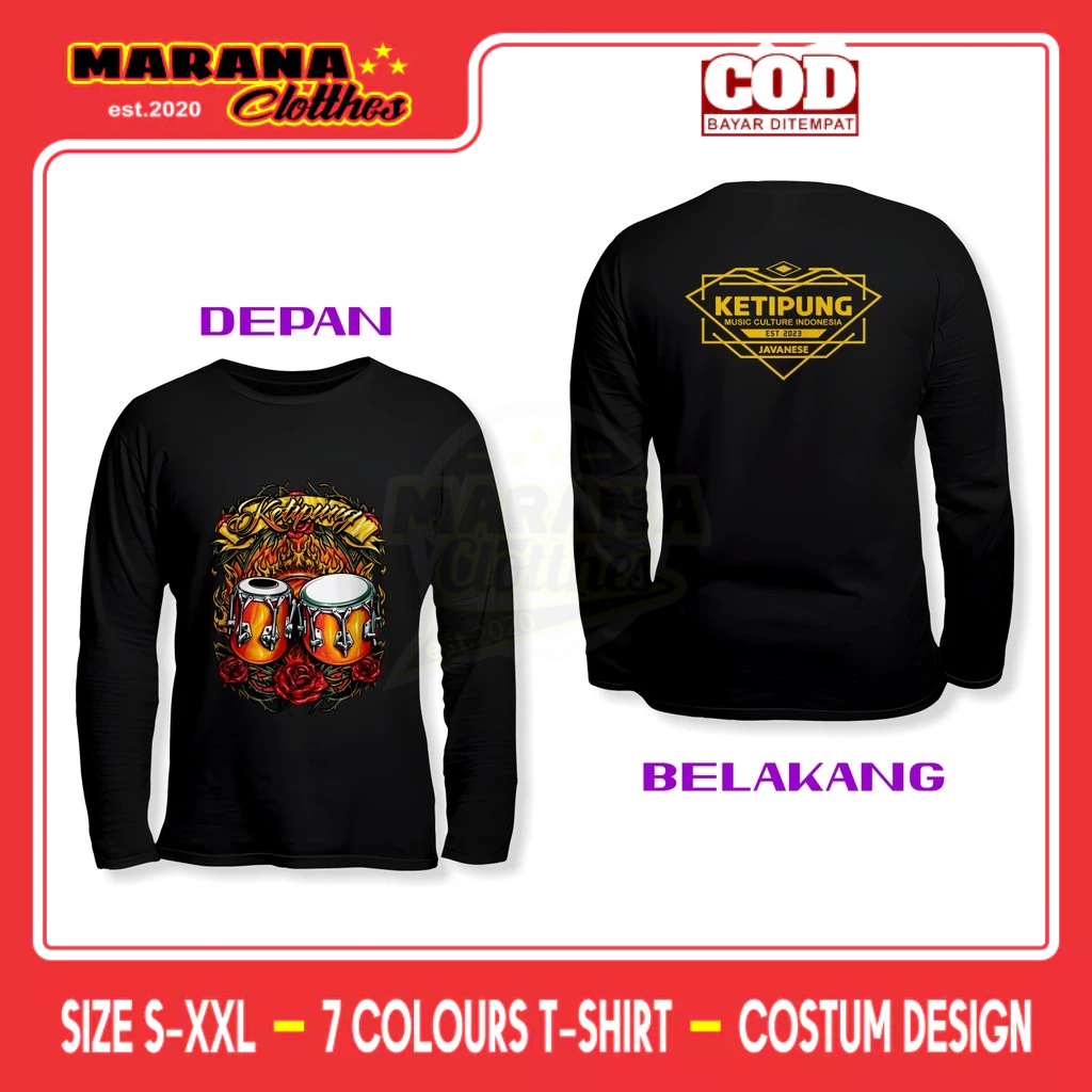 Kaos Ketipung Seniman Kendang Dangdut Koplo Dangduters DB Lengan Panjang Kaos Distro