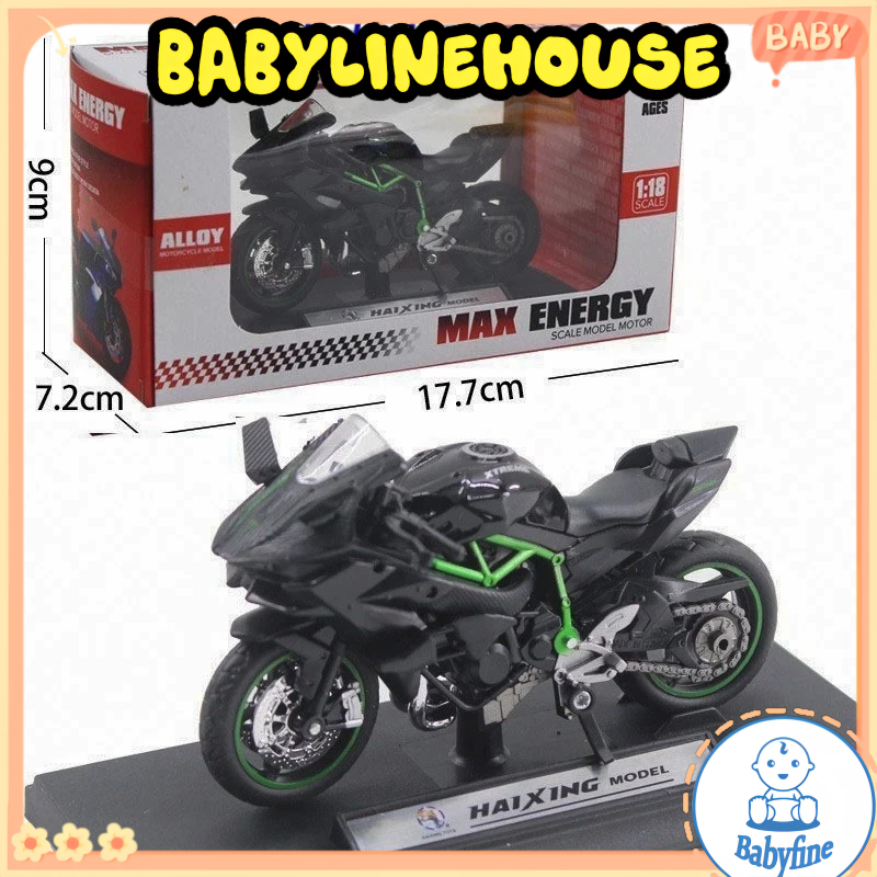 <24H>12CM 1:18 Diecast Motor Balap Yamaha NINJA H2R 1:18 Skala / Koleksi Alloy Untuk Mainan Anak
