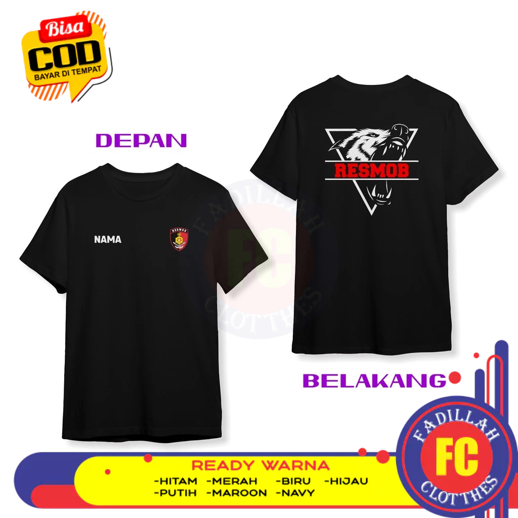 Baju Kaos Polisi RESMOB Siluet Custom Gratis Nama Kamu DB Kaos Distro