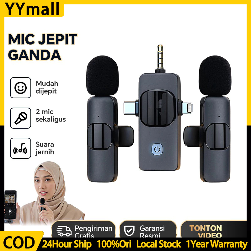 Mic Clip Wireless Bluetooth Noise Reduction Lavalier Mikrofon Mic Wireless Type-C Connector Dual Mic