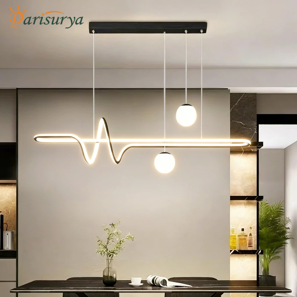 Lampu Gantung Minimalis Restoran Modern Lampu Gantung Meja Makan/ Bar /Cafe 3 Warna Led 7 kepala BDA