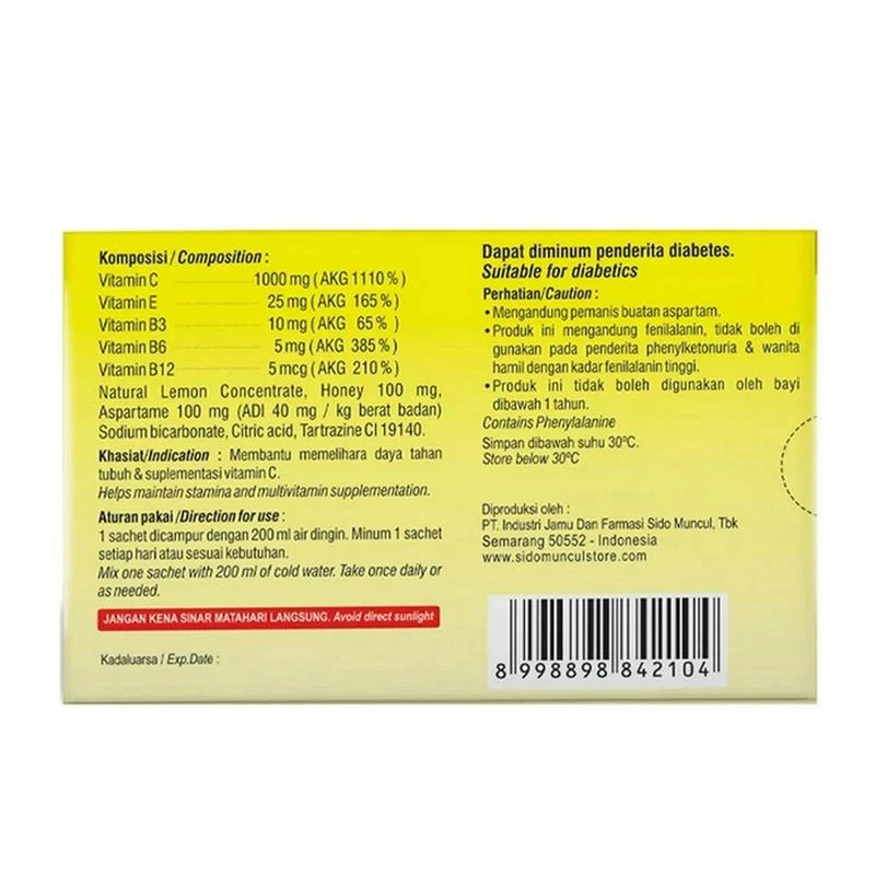 SIDOMUNCUL VIT C1000 LEMON 6 SACHET