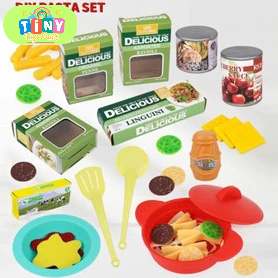 Mainan Edukasi Anak DIY Mainan Masak Masakan Dapur Set Spageti Kentang Goreng Set 36pcs