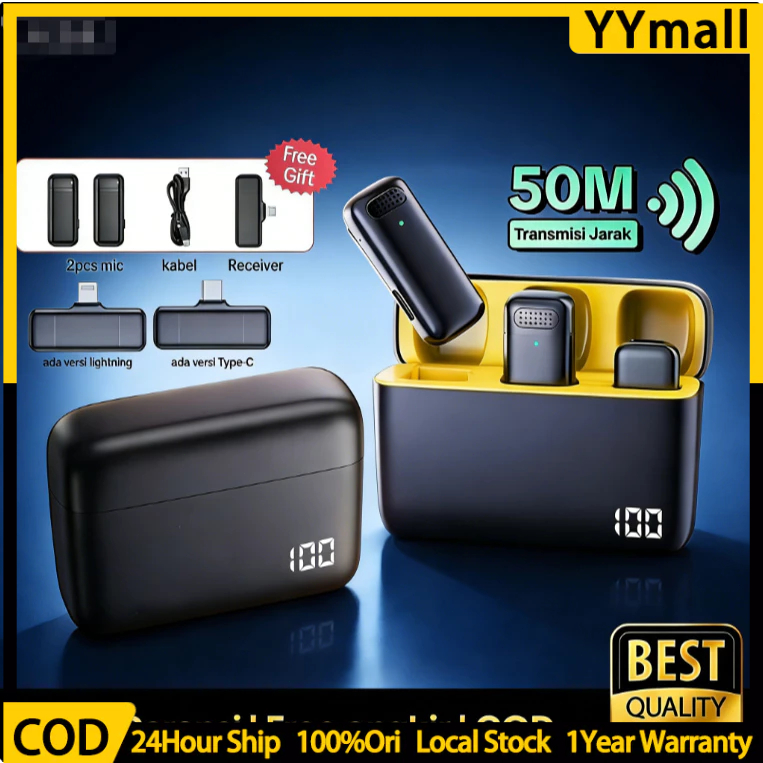 K6 Mini Microphone Bluetooth Mikrofon Nirkabel Lavalier tanpa kabel hp Lapel Mic wireless clip on un