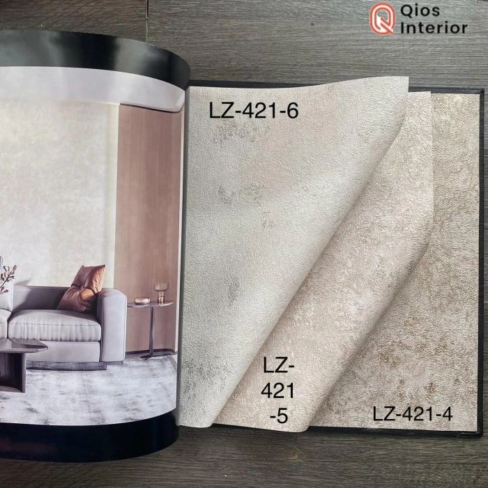 Wallpaper dinding murah list metalik gold silver putih vinyl premium