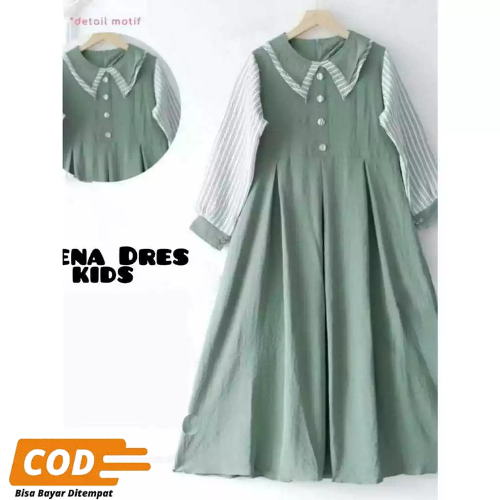 dress anak remaja perempuan kekinian/gamis anak tanggung 7-14 tahun